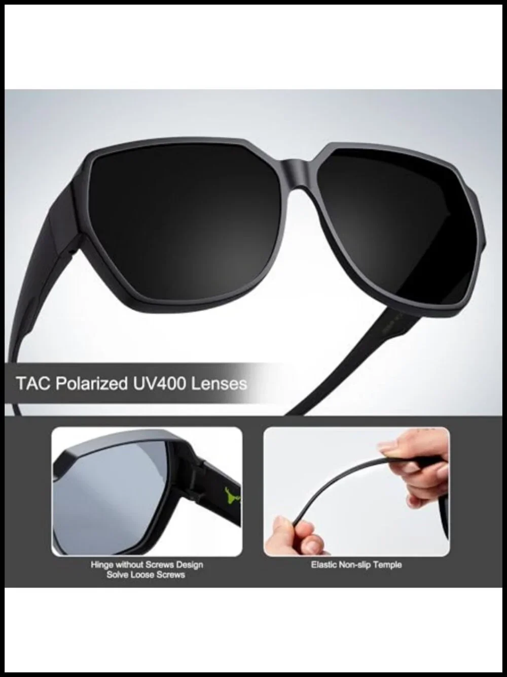 Polarized Fit Over Glasses Sunglasses UV400 Protection Ultralight G850